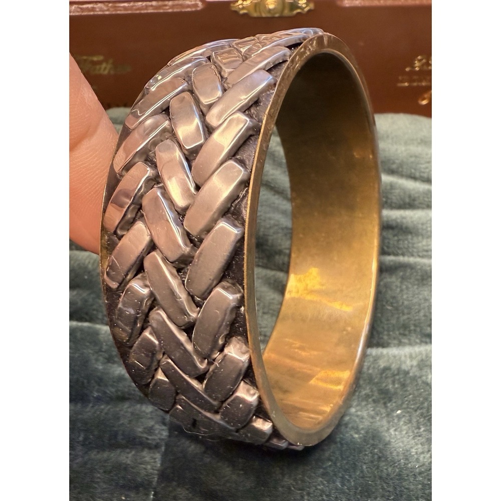 Vintage Tire Bangel Bracelet Costume Jewelry Vintage/silver‎ And Brass
